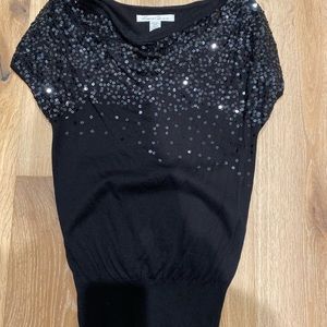 Kenneth Cole Black sequin sweater shirt